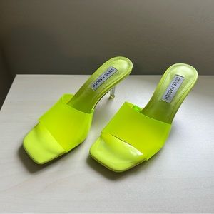 Clear strap neon sandals